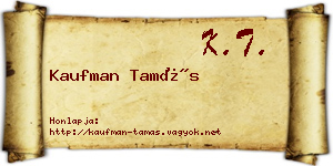 Kaufman Tamás névjegykártya